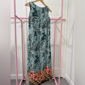 Vintage Teddi Brand Blue Floral Patterned Dress